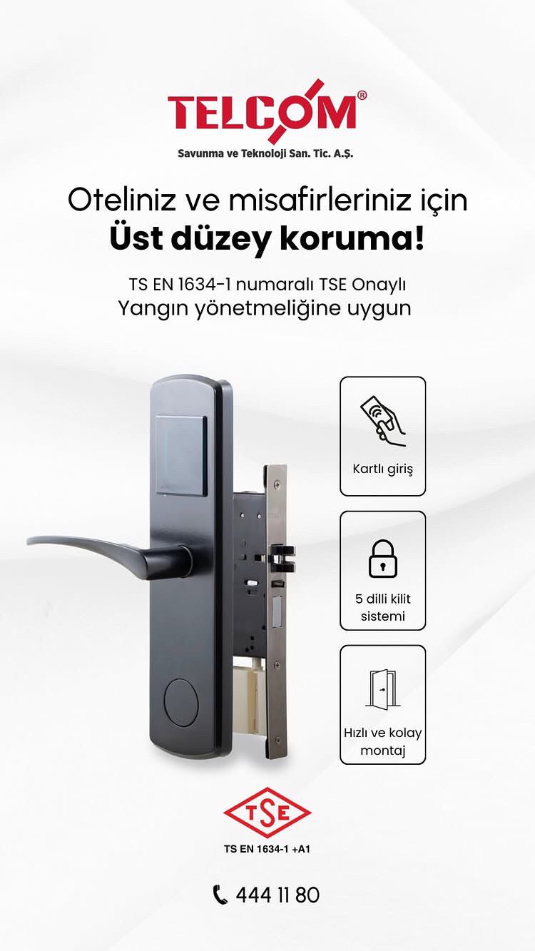 yangına dayanıklı otel kartlı kilidi 13